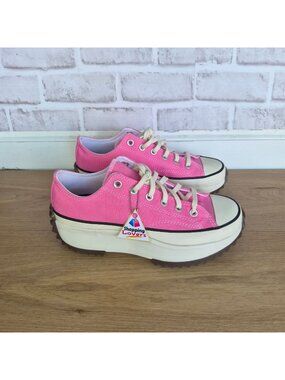 ⭐Converse Run Star Hike Low Platform Canvas 5.5 Mens Shoes Pink Sneaker A20375C